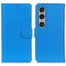 Sony Xperia 1 VI Litchi Läder Fodral Blå