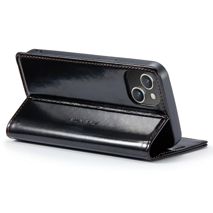 Bild 3, CASEME iPhone 15 Plus Fodral Oil Wax Flip Svart