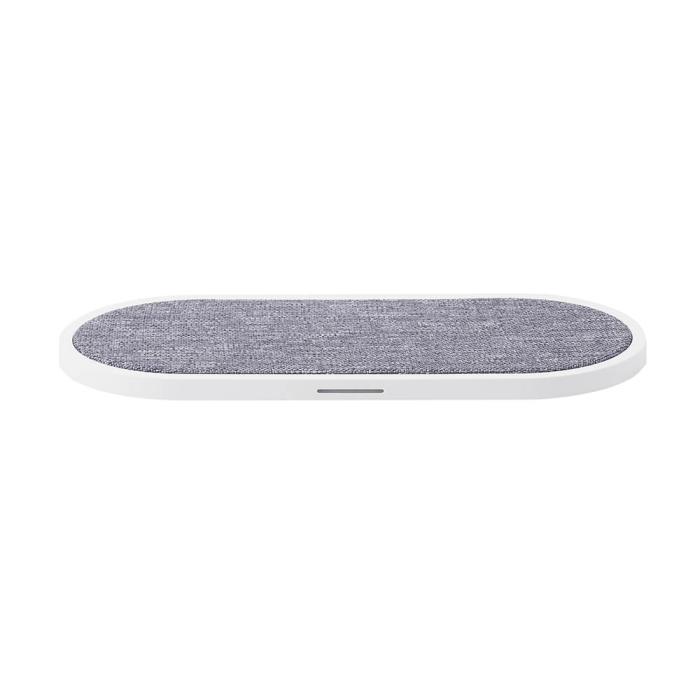 Bild 1, GEAR Trådlös Dual Qi Laddare USB-C 2x10W Vit med Grå Textil