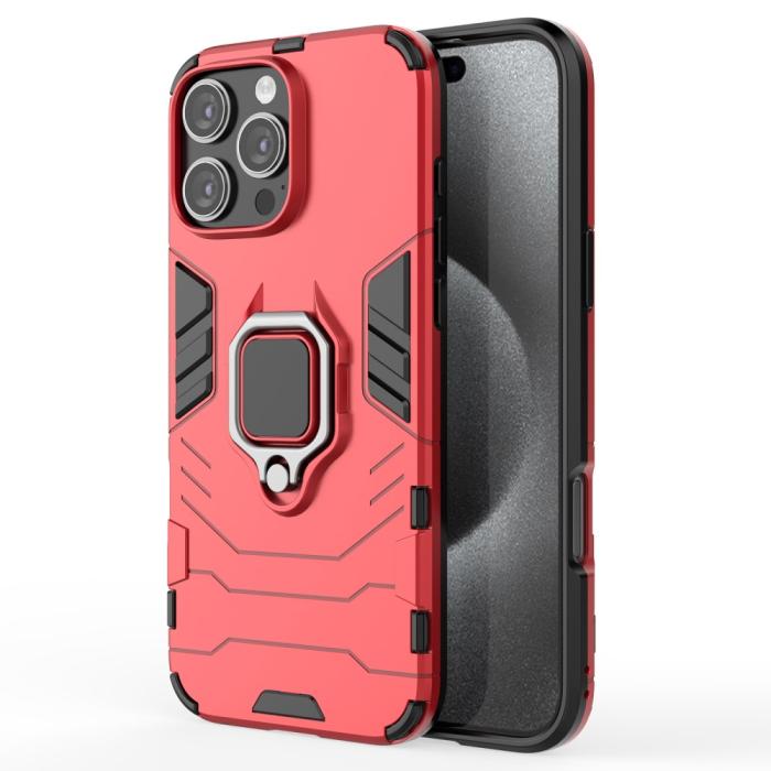 Bild 1, iPhone 16 Pro Max Skal Hybrid Armor Ring Röd