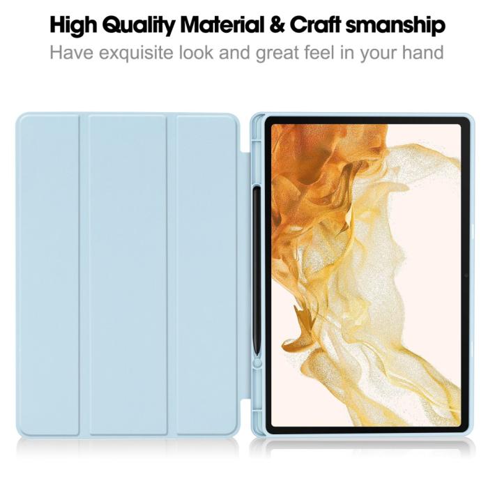 Bild 5, Samsung Galaxy Tab S9 Plus Fodral Tri-Fold Pennhållare Blå