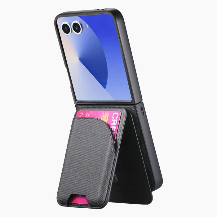 Bild 4, Galaxy Z Flip 7 Skal Inkl. Avtagbart Kortfack Läder Svart