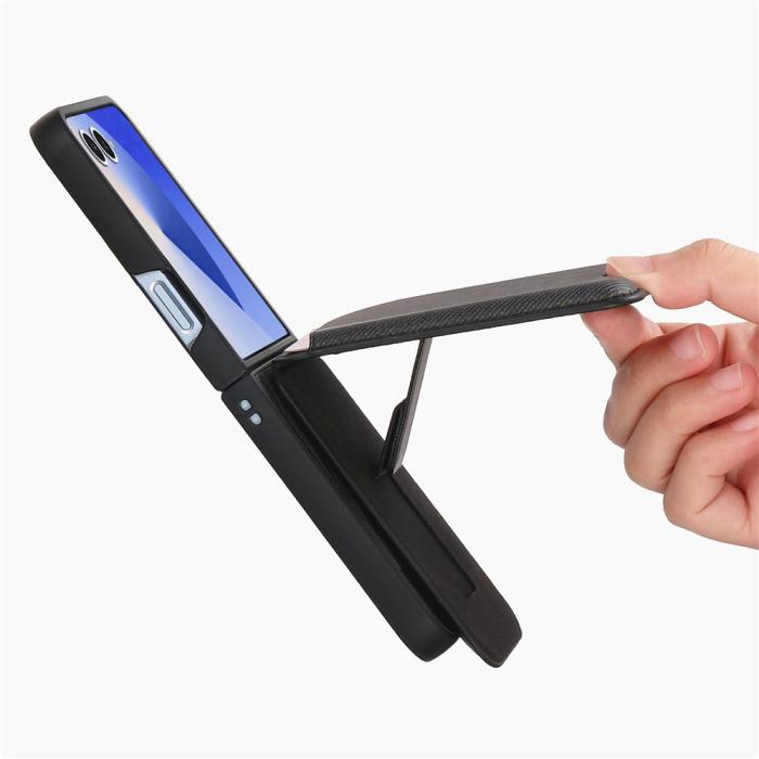 Bild 5, Galaxy Z Flip 7 Skal Inkl. Avtagbart Kortfack Läder Svart