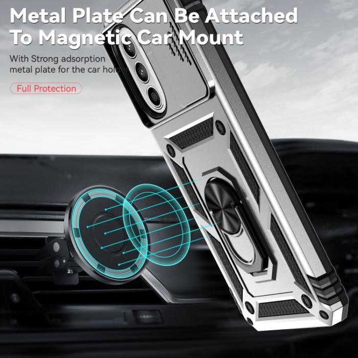 Bild 6, Motorola Moto G52/G82 Skal CamShield Ring Armor Silver