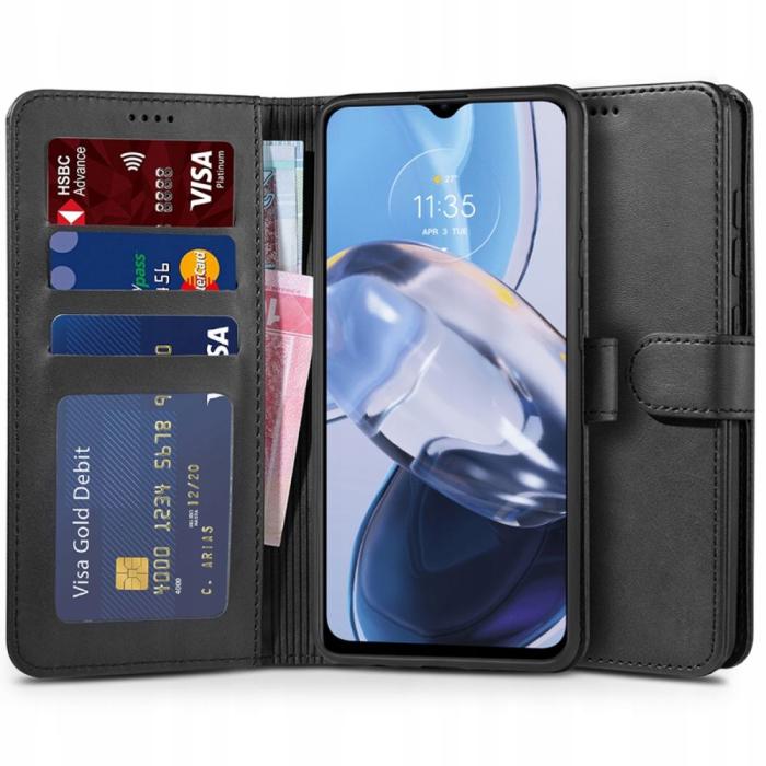 Bild 1, Tech-Protect Motorola Moto E22i Fodral Läder Svart