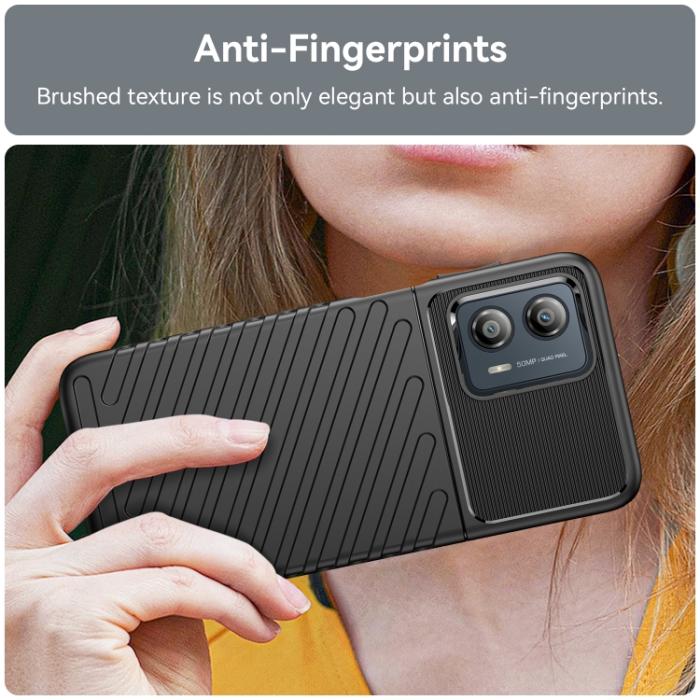 Bild 4, Motorola Moto G13 / G23 / G53 5G Skal Twill Textur Svart