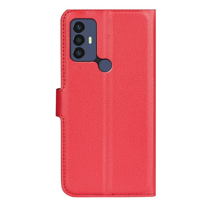 Bild 3, TCL 305 (2022) Fodral Litchi Läder Röd