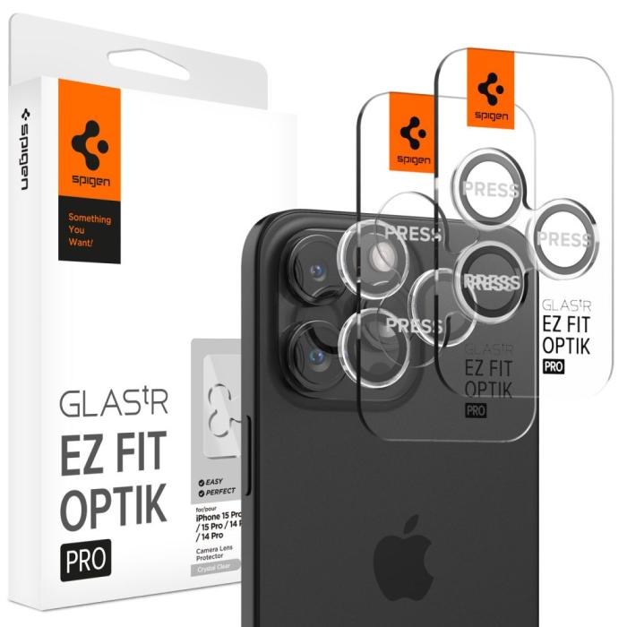 Bild 1, Spigen iPhone 14 Pro/Pro Max/15 Pro/Pro Max 2-PACK Optik.tR 