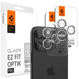 Spigen iPhone 14 Pro/Pro Max/15 Pro/Pro Max 2-PACK Optik.tR "Ez Fit" Linsskydd