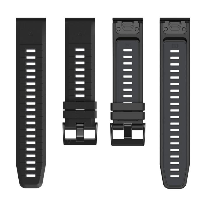 Bild 2, Garmin Fenix 26 mm Armband Quick Release Silikon Svart