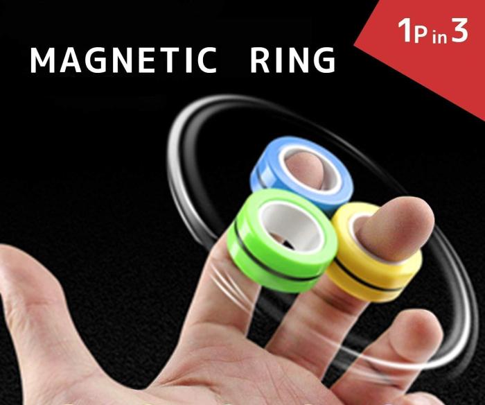 Bild 4, Magnetikska Fidget Rings - Blå
