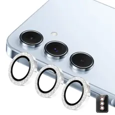ENKAY Galaxy A57 / A37 5G Linsskydd Glitter Silver