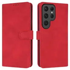 AZNS Samsung Galaxy S25 Ultra Fodral L&auml;der R&ouml;d