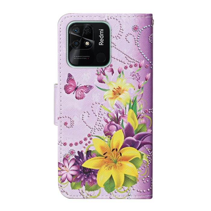 Bild 3, Xiaomi Redmi 10C Fodral Med Tryck Gul Blomma/Fjäril