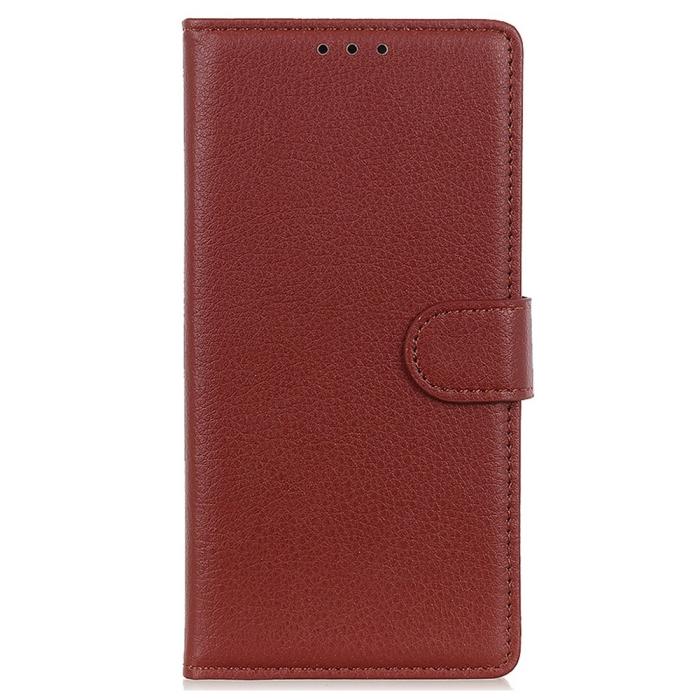 Bild 6, Samsung Galaxy S23 Plus Fodral Litchi Läder Brun