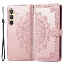 Samsung Galaxy S24 Fodral Mandala Tryck Roséguld
