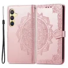 Samsung Galaxy S24 Fodral Mandala Tryck Roséguld