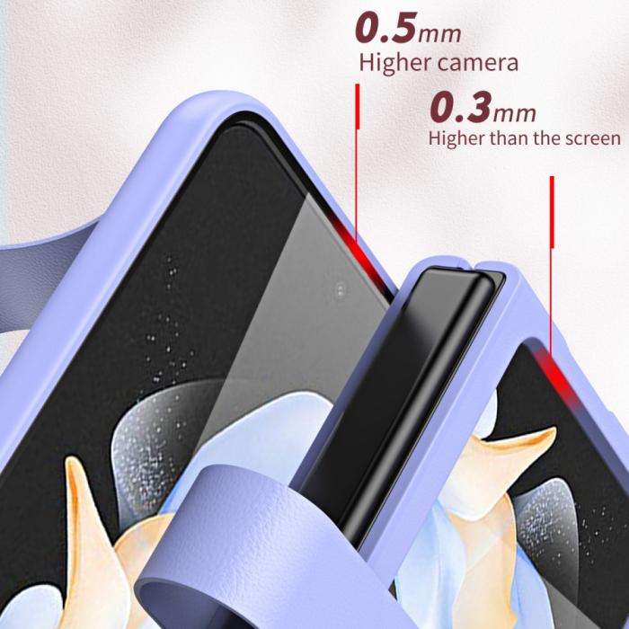 Bild 3, Galaxy Z Flip 6 / 7 FE Skal Med Finger Strap Läder Svart