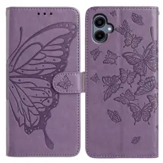 Samsung Galaxy A07 Fodral Med Fj&auml;ril Tryck Lila
