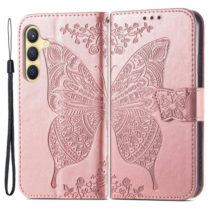 Bild 1, Samsung Galaxy S24 Plus Fodral Big Butterfly Roséguld