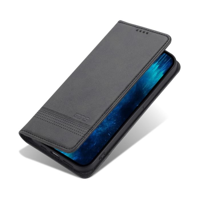 Bild 3, AZNS iPhone 14 Fodral Flip Läder Svart