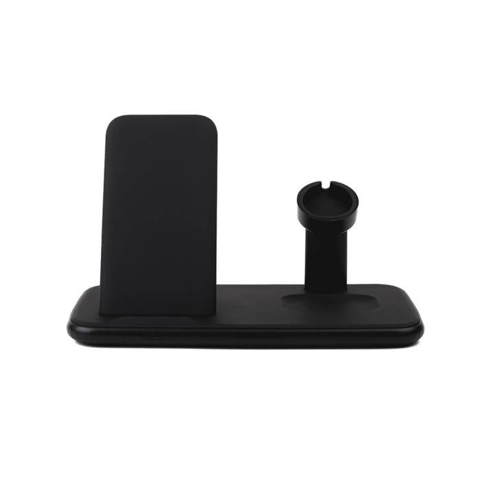 Bild 3, GEAR 20W Trådlös Tripple Qi Laddare USB-C Mobil/Watch/Airpods Svart