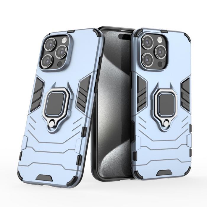 Bild 2, iPhone 16 Pro Max Skal Hybrid Armor Ring Blå
