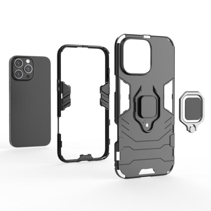 Bild 3, iPhone 16 Pro Max Skal Hybrid Armor Ring Blå