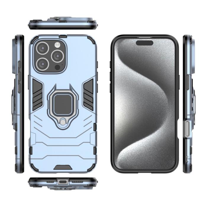 Bild 5, iPhone 16 Pro Max Skal Hybrid Armor Ring Blå