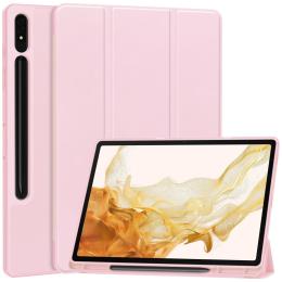 Samsung Galaxy Tab S9 Plus Fodral Tri-Fold Pennhållare Rosa