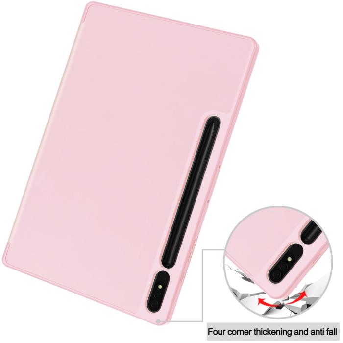Bild 6, Samsung Galaxy Tab S9 Plus Fodral Tri-Fold Pennhållare Rosa