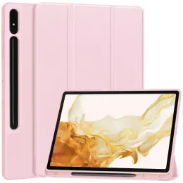 Samsung Galaxy Tab S9 Plus Fodral Tri-Fold Pennhållare Rosa