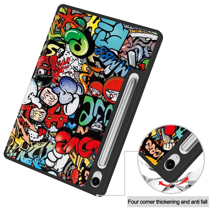 Bild 5, Samsung Galaxy Tab S10 Lite Fodral Tri-Fold Graffiti