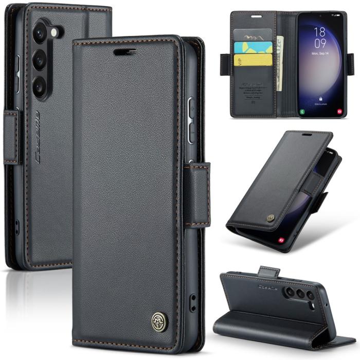 Bild 1, CASEME Galaxy S24 Fodral RFID Slim Läder Svart