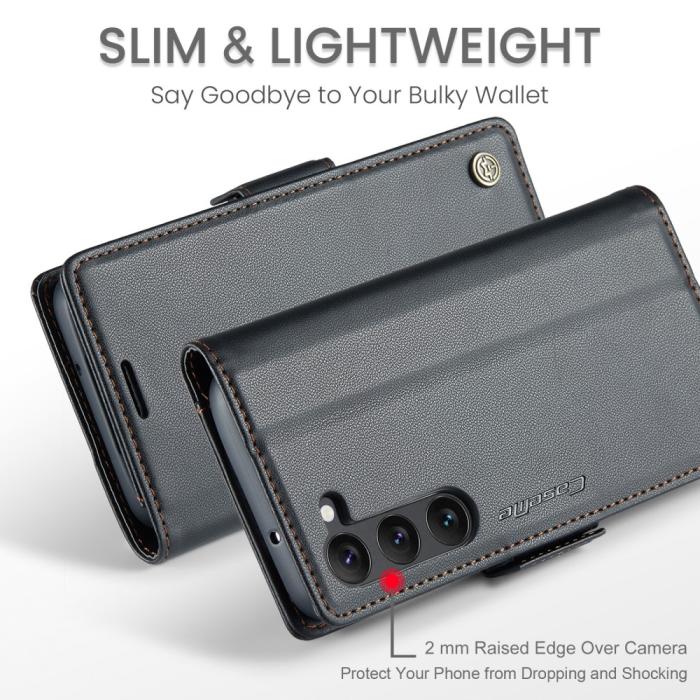 Bild 4, CASEME Galaxy S24 Fodral RFID Slim Läder Svart