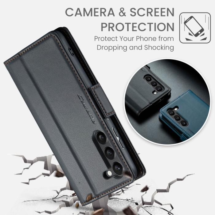 Bild 6, CASEME Galaxy S24 Fodral RFID Slim Läder Svart