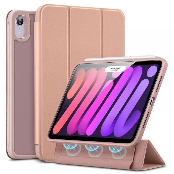 Bild 1, ESR iPad Mini 2024/2021 Fodral 2in1 Magnetisk Tri-Fold Roséguld