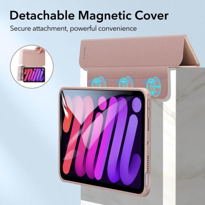 Bild 4, ESR iPad Mini 2024/2021 Fodral 2in1 Magnetisk Tri-Fold Roséguld