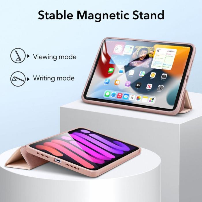 Bild 5, ESR iPad Mini 2024/2021 Fodral 2in1 Magnetisk Tri-Fold Roséguld