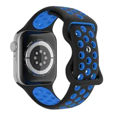 Sportarmband Dual-Color Apple Watch 42/41/40/38 mm (S/M) Svart/Blå