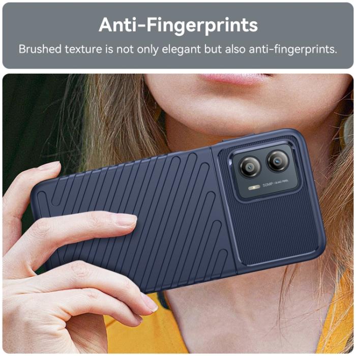 Bild 4, Motorola Moto G13 / G23 / G53 5G Skal Twill Textur Blå