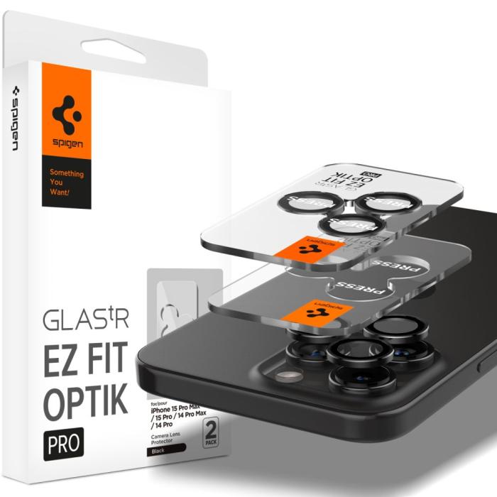 Bild 5, Spigen iPhone 14 Pro/Pro Max/15 Pro/Pro Max 2-PACK Optik.tR 