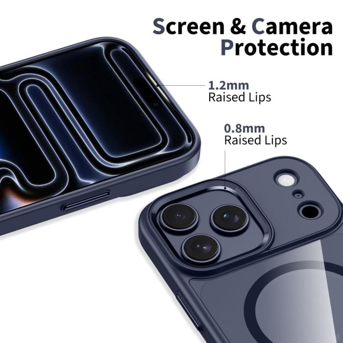 Bild 3, Tech-Protect iPhone 17 Pro Max Skal MagSafe MagMat Deep Blue/Clear