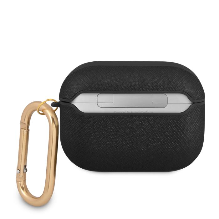 Bild 2, Guess AirPods Pro Skal Saffiano Metal Logo Karbinhake Svart