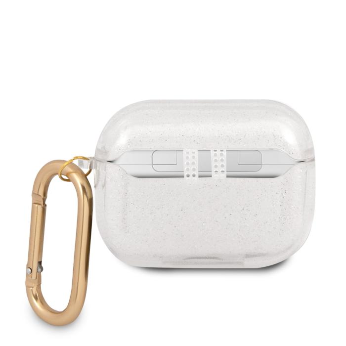 Bild 2, Guess AirPods Pro Skal 4G TPU Glitter Karbinhake Transparent