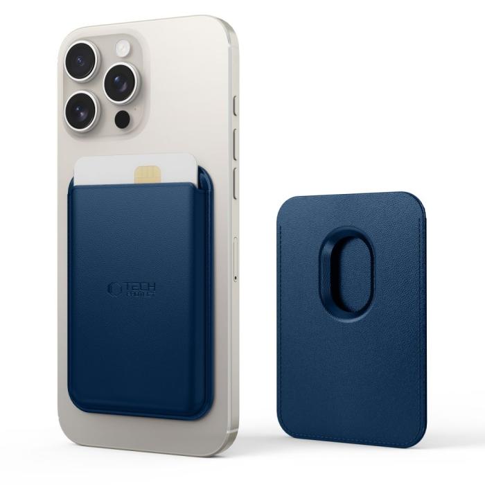 Bild 2, Tech-Protect Magnetisk MagSafe Korthållare MagWallet Navy Blue