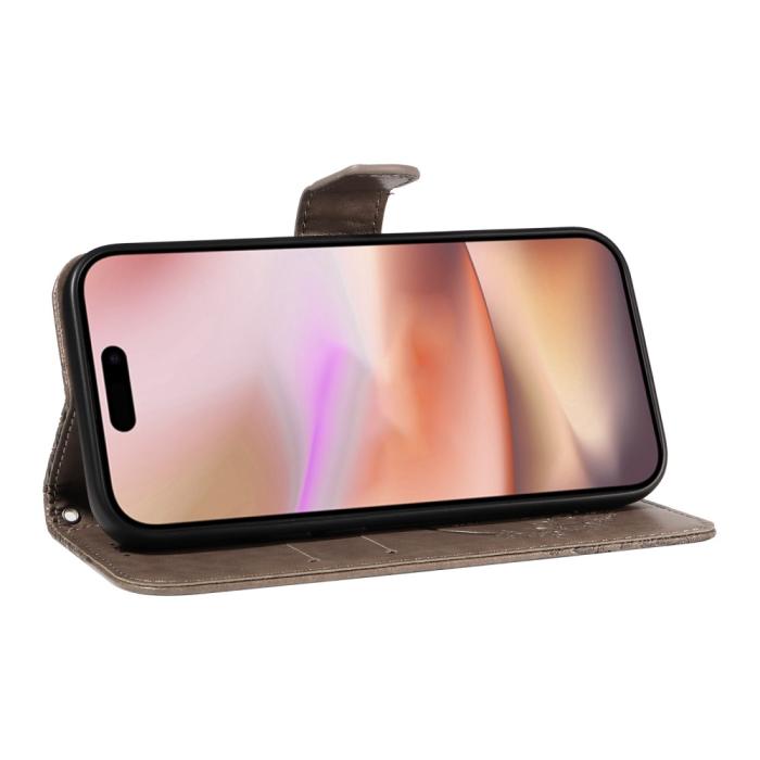 Bild 4, iPhone 16 Plus Fodral Med Fjäril Tryck Grå