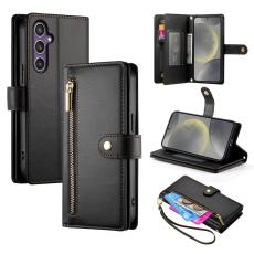 Samsung Galaxy S25 Fodral Multifunktionell L&auml;der Svart
