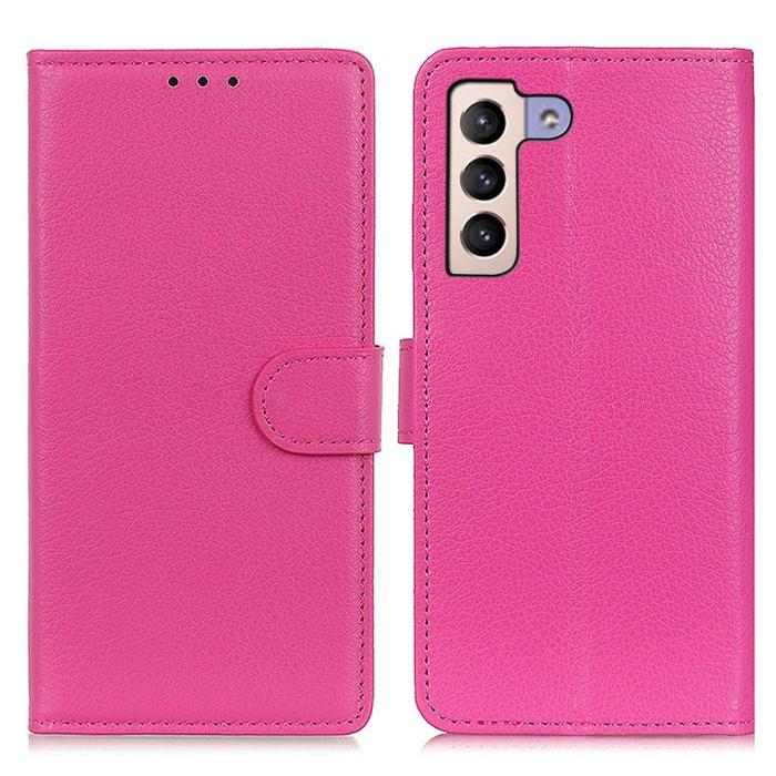 Bild 1, Samsung Galaxy S23 Plus Fodral Litchi Läder Rosa
