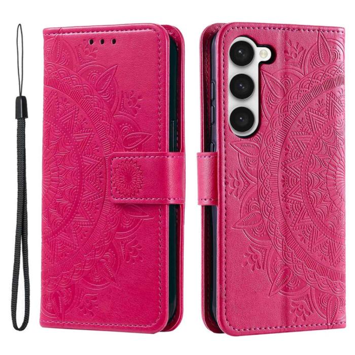 Bild 1, Samsung Galaxy S23 Plus Fodral Mandala Läder Rosa